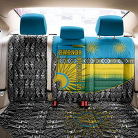 Rwanda Independence Day Unite Paix Progres Back Car Seat Cover African Geometric Pattern - Power Fist And Coffee Branch Art