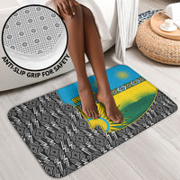 Rwanda Independence Day Unite Paix Progres Bathroom Set African Geometric Pattern - Power Fist And Coffee Branch Art