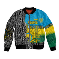 Rwanda Independence Day Unite Paix Progres Bomber Jacket African Geometric Pattern - Power Fist And Coffee Branch Art