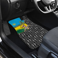 Rwanda Independence Day Unite Paix Progres Car Mats African Geometric Pattern - Power Fist And Coffee Branch Art