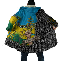 Rwanda Independence Day Unite Paix Progres Cloak African Geometric Pattern - Power Fist And Coffee Branch Art