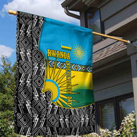 Rwanda Independence Day Unite Paix Progres Garden Flag African Geometric Pattern - Power Fist And Coffee Branch Art