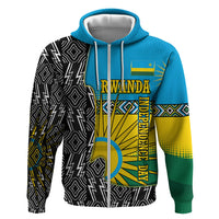 Rwanda Independence Day Unite Paix Progres Hoodie African Geometric Pattern - Power Fist And Coffee Branch Art