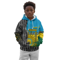 Rwanda Independence Day Unite Paix Progres Kid Hoodie African Geometric Pattern - Power Fist And Coffee Branch Art