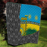Rwanda Independence Day Unite Paix Progres Quilt African Geometric Pattern - Power Fist And Coffee Branch Art