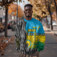 Rwanda Independence Day Unite Paix Progres Sweatshirt African Geometric Pattern - Power Fist And Coffee Branch Art