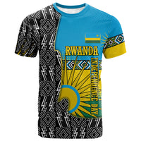 Rwanda Independence Day Unite Paix Progres T shirt African Geometric Pattern - Power Fist And Coffee Branch Art