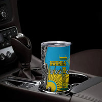 Rwanda Independence Day Unite Paix Progres Tumbler Cup African Geometric Pattern - Power Fist And Coffee Branch Art