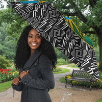 Rwanda Independence Day Unite Paix Progres Umbrella African Geometric Pattern - Power Fist And Coffee Branch Art