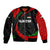 Tajikistan National Emblem Bomber Jacket with Black Red Green Tribal Pattern