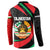 Tajikistan National Emblem Button Sweatshirt with Black Red Green Tribal Pattern