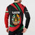 Tajikistan National Emblem Button Sweatshirt with Black Red Green Tribal Pattern