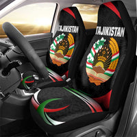 Tajikistan National Emblem Car Seat Cover with Black Red Green Tribal Pattern