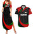 Tajikistan National Emblem Couples Matching Summer Maxi Dress and Hawaiian Shirt with Black Red Green Tribal Pattern