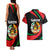 Tajikistan National Emblem Couples Matching Tank Maxi Dress and Hawaiian Shirt with Black Red Green Tribal Pattern