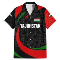 Tajikistan National Emblem Family Matching Mermaid Dress and Hawaiian Shirt with Black Red Green Tribal Pattern