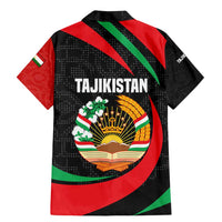 Tajikistan National Emblem Family Matching Mermaid Dress and Hawaiian Shirt with Black Red Green Tribal Pattern