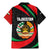 Tajikistan National Emblem Family Matching Mermaid Dress and Hawaiian Shirt with Black Red Green Tribal Pattern