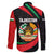 Tajikistan National Emblem Family Matching Puletasi and Hawaiian Shirt with Black Red Green Tribal Pattern