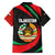 Tajikistan National Emblem Family Matching Short Sleeve Bodycon Dress and Hawaiian Shirt with Black Red Green Tribal Pattern