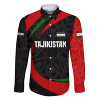 Tajikistan National Emblem Family Matching Short Sleeve Bodycon Dress and Hawaiian Shirt with Black Red Green Tribal Pattern