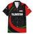 Tajikistan National Emblem Family Matching Tank Maxi Dress and Hawaiian Shirt with Black Red Green Tribal Pattern