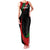 Tajikistan National Emblem Family Matching Tank Maxi Dress and Hawaiian Shirt with Black Red Green Tribal Pattern