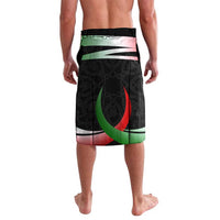 Tajikistan National Emblem Lavalava with Black Red Green Tribal Pattern