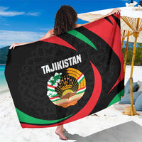 Tajikistan National Emblem Sarong with Black Red Green Tribal Pattern