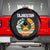 Tajikistan National Emblem Spare Tire Cover with Black Red Green Tribal Pattern