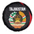 Tajikistan National Emblem Spare Tire Cover with Black Red Green Tribal Pattern