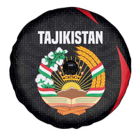 Tajikistan National Emblem Spare Tire Cover with Black Red Green Tribal Pattern