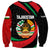 Tajikistan National Emblem Sweatshirt with Black Red Green Tribal Pattern