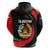 Tajikistan National Emblem Zip Hoodie with Black Red Green Tribal Pattern