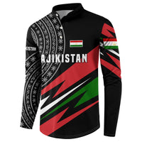 Tajikistan Marco Polo Sheep Button Sweatshirt with Black Red Green Tribal Flag Pattern