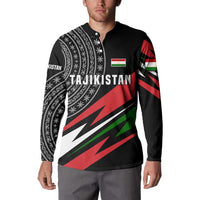Tajikistan Marco Polo Sheep Button Sweatshirt with Black Red Green Tribal Flag Pattern