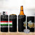 Tajikistan Marco Polo Sheep 4 in 1 Can Cooler Tumbler with Black Red Green Tribal Flag Pattern