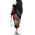 Tajikistan Marco Polo Sheep Family Matching Off The Shoulder Long Sleeve Dress and Hawaiian Shirt with Black Red Green Tribal Flag Pattern