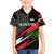 Tajikistan Marco Polo Sheep Family Matching Off The Shoulder Long Sleeve Dress and Hawaiian Shirt with Black Red Green Tribal Flag Pattern