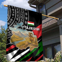 Tajikistan Marco Polo Sheep Garden Flag with Black Red Green Tribal Flag Pattern