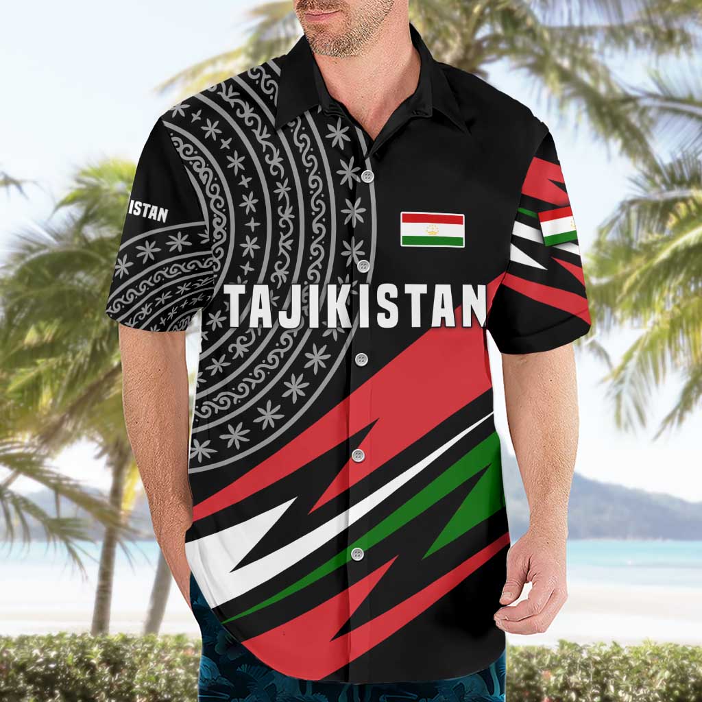 Tajikistan Marco Polo Sheep Hawaiian Shirt with Black Red Green Tribal Flag Pattern