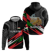 Tajikistan Marco Polo Sheep Hoodie with Black Red Green Tribal Flag Pattern