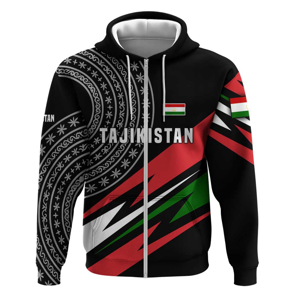 Tajikistan Marco Polo Sheep Hoodie with Black Red Green Tribal Flag Pattern