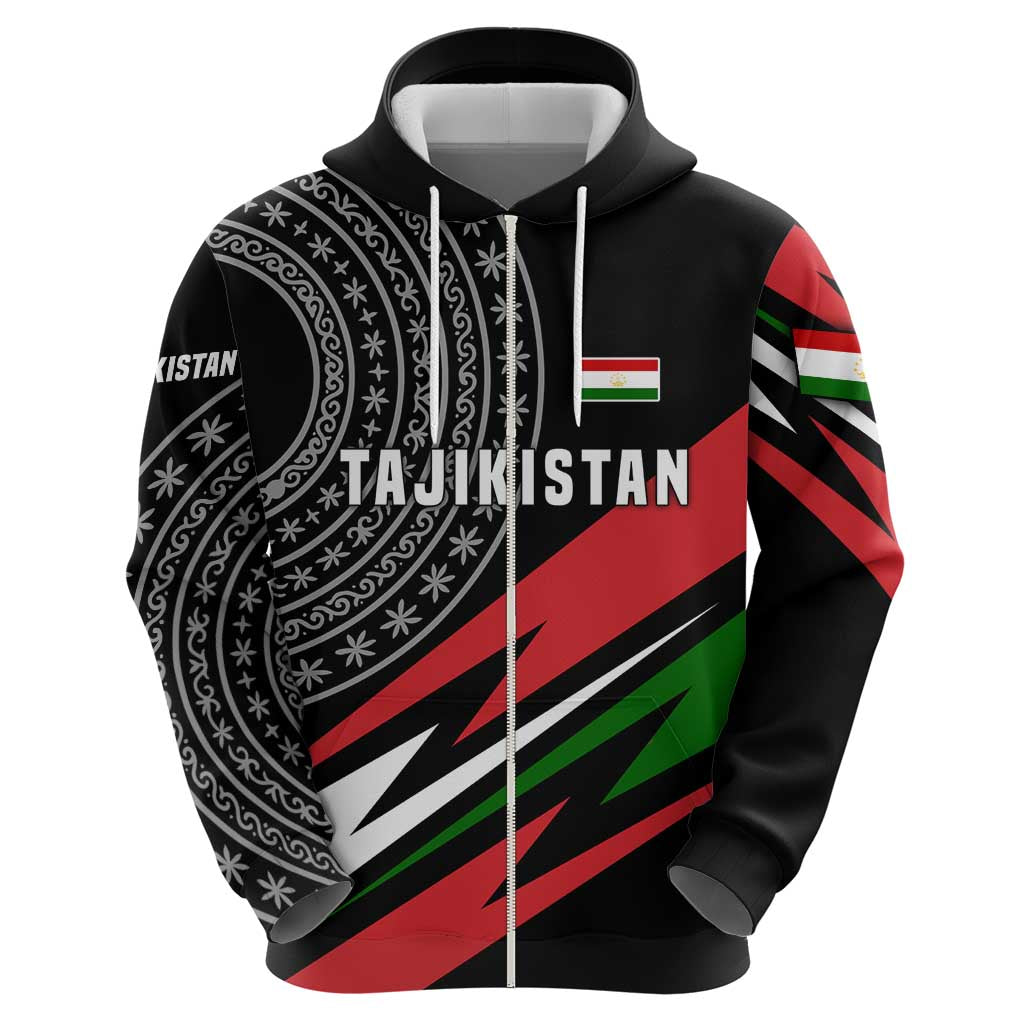 Tajikistan Marco Polo Sheep Hoodie with Black Red Green Tribal Flag Pattern