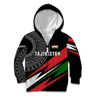 Tajikistan Marco Polo Sheep Kid Hoodie with Black Red Green Tribal Flag Pattern