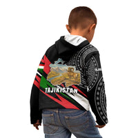 Tajikistan Marco Polo Sheep Kid Hoodie with Black Red Green Tribal Flag Pattern