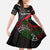 Tajikistan Marco Polo Sheep Kid Short Sleeve Dress with Black Red Green Tribal Flag Pattern