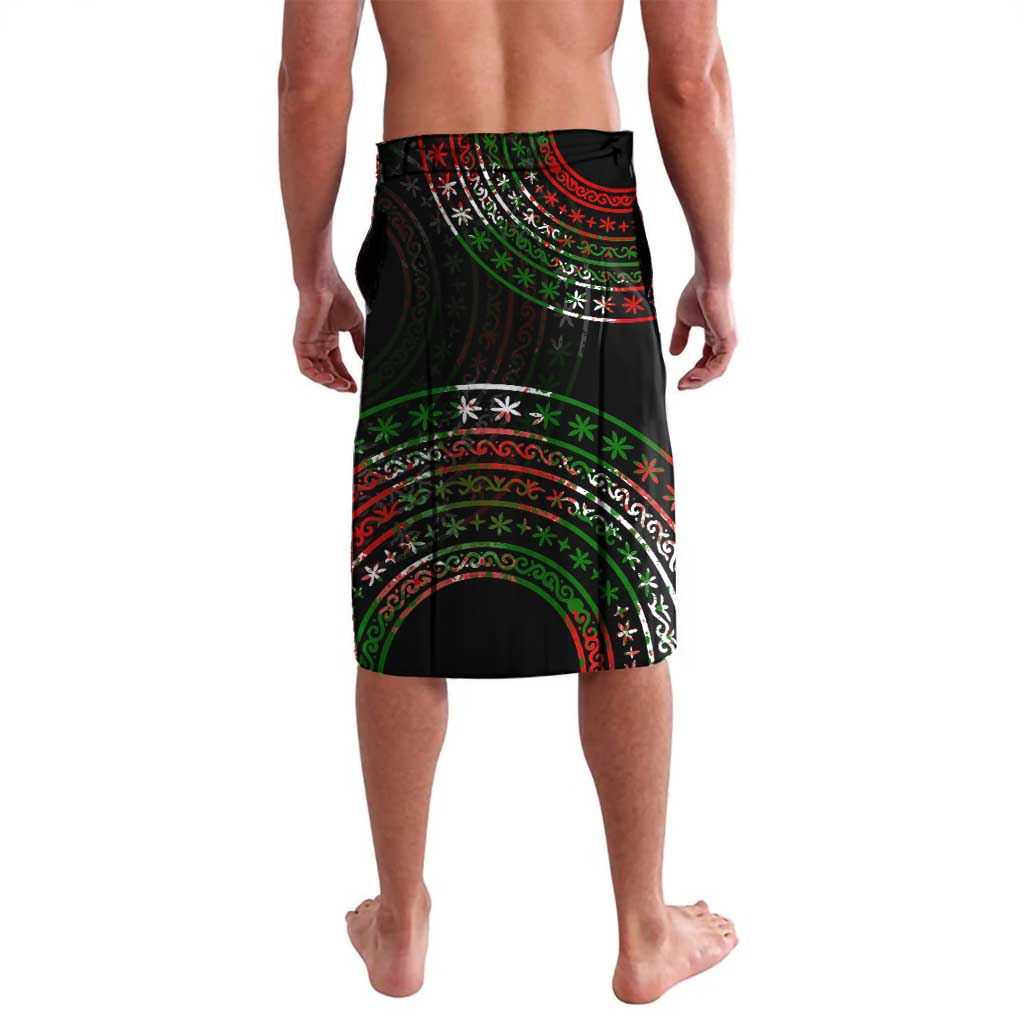 Tajikistan Marco Polo Sheep Lavalava with Black Red Green Tribal Flag Pattern
