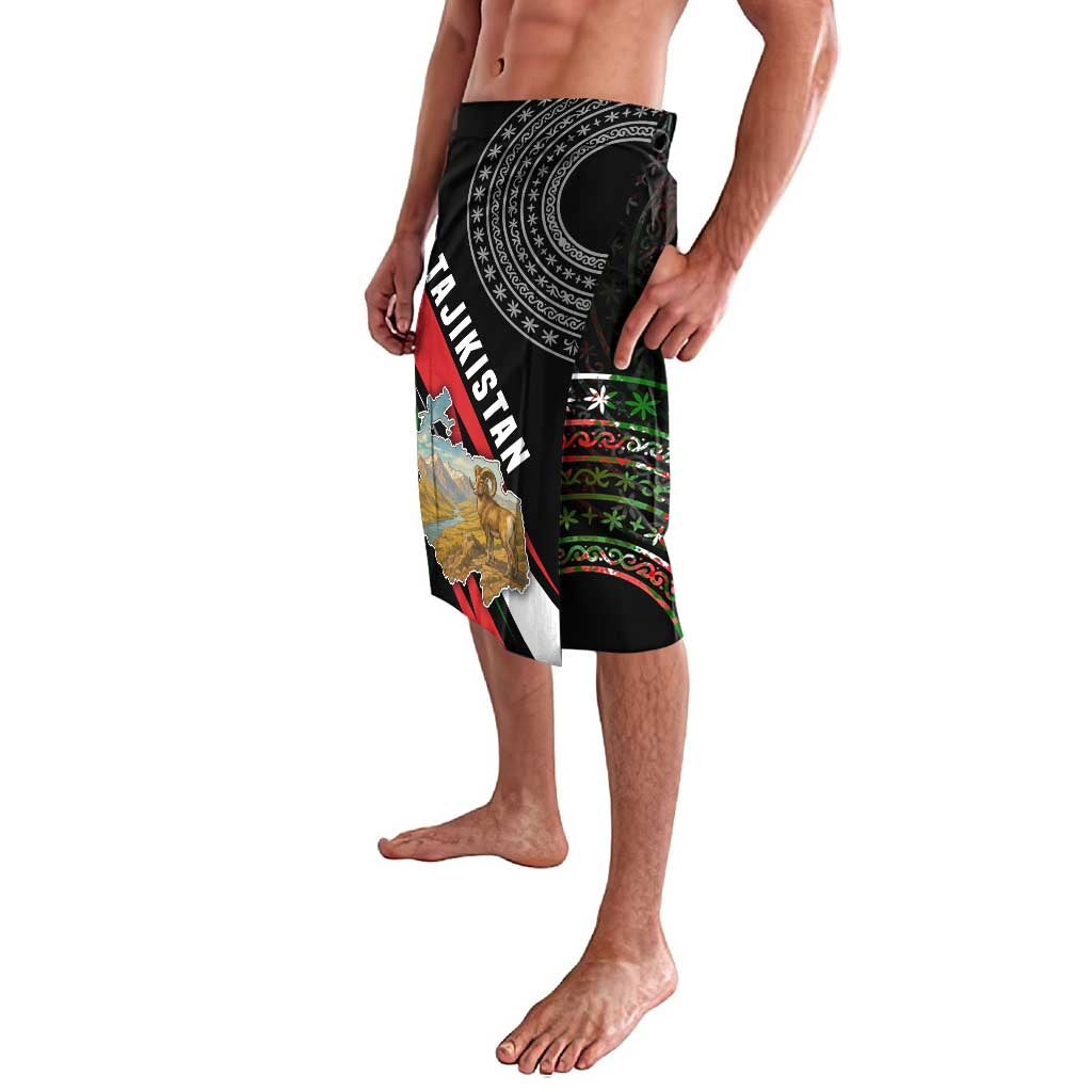 Tajikistan Marco Polo Sheep Lavalava with Black Red Green Tribal Flag Pattern