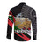 Tajikistan Marco Polo Sheep Long Sleeve Button Shirt with Black Red Green Tribal Flag Pattern